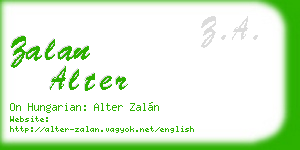 zalan alter business card
